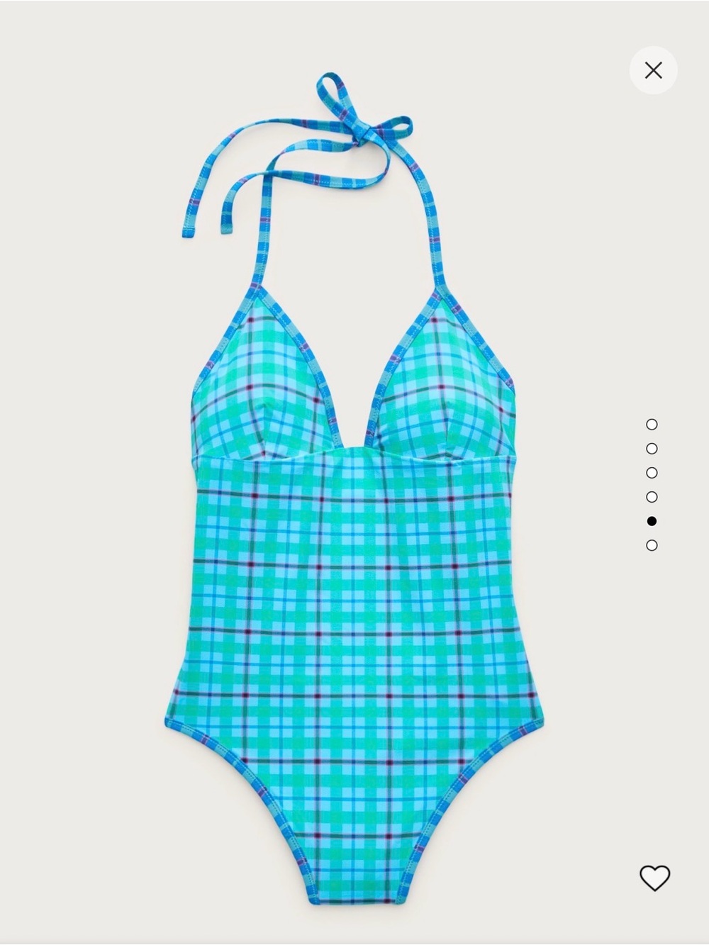 J.Crew V-neck reversible Plaid One-Piece Swimsuit - Blue/Teal and purple.